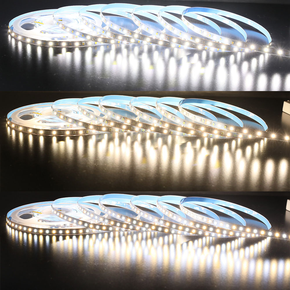 DC12V 2835SMD 600LEDs Flexible CCT LED Tape Light - Color Temperature Pure White+Warm White DC12V 2835SMD 600LEDs Flexible CCT LED Tape Light - Color Temperature Pure White+Warm White